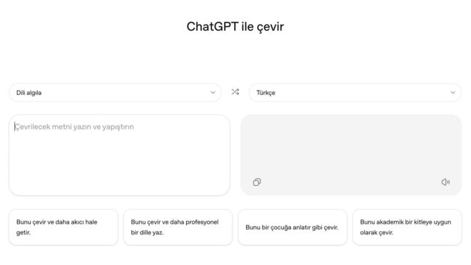 OpenAI, çevir hizmeti ChatGPT Translate’i kullanıma sundu