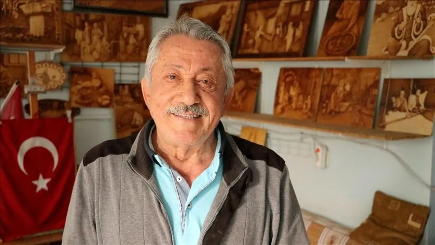 Tekirdağ'da 74 yaşındaki usta, 29 yıldır ahşap yakma sanatını icra ediyor