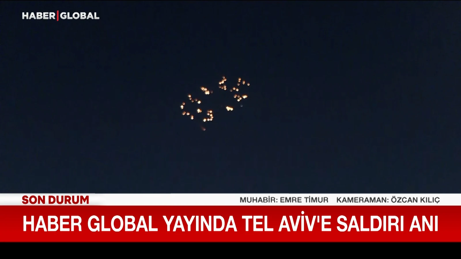 Haber Global ekibi Tel Aviv semalarındaki füze yağmurunu görüntüledi