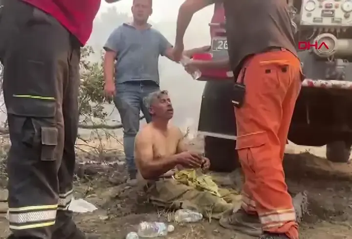 "Yanıyorum, su verin" diyerek yardım isteyen orman işçisi yoğun bakımda