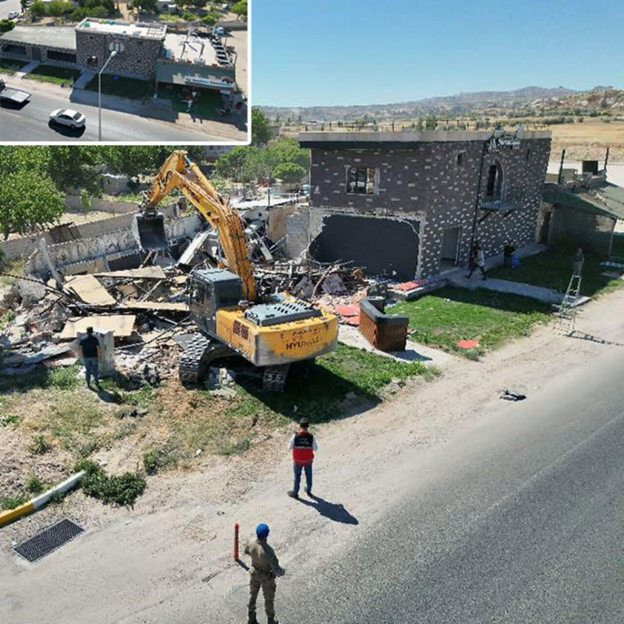 Otel ve restoran yıkıldı! Kapadokya’da kaçak yapıya geçit yok!
