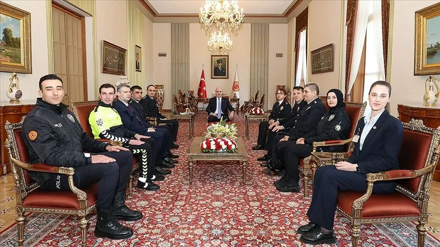 TBMM Başkanı Kurtulmuş, TBMM Koruma Daire Başkanı Çelik ve beraberindeki heyeti kabul etti