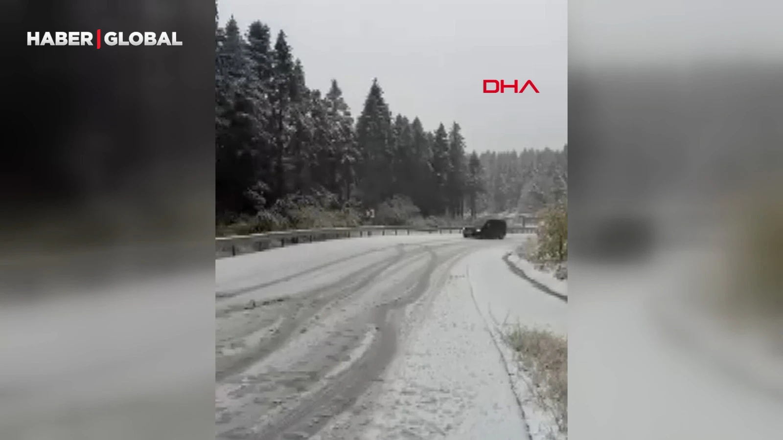 Uludağ’da Kar Yağışı Başladı, Araçlar Yolda Kaldı