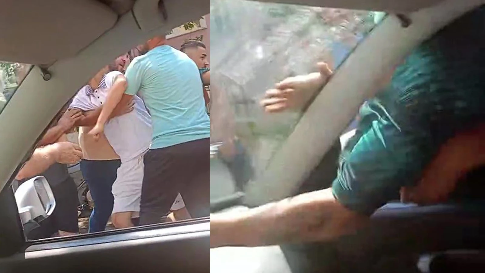 Trafikte korkunç olay! Sürücüyü darbedip araç camlarını kırdılar