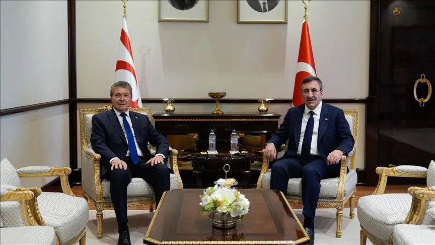 Cumhurbaşkanı Yardımcısı Yılmaz, KKTC Başbakanı Üstel ile görüştü