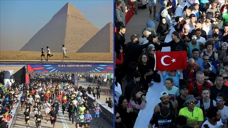 Mısır'da "Piramitler Yarı Maratonu" Türk koşucuların katılımıyla düzenleniyor