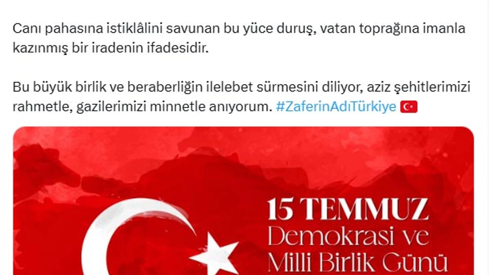 Emine Erdoğan: 15 Temmuz, ölümsüz bir zaferin adıdır