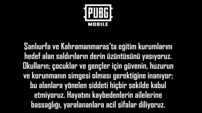 PUBG Mobile Türkiye’den okul saldırılarına yönelik açıklama