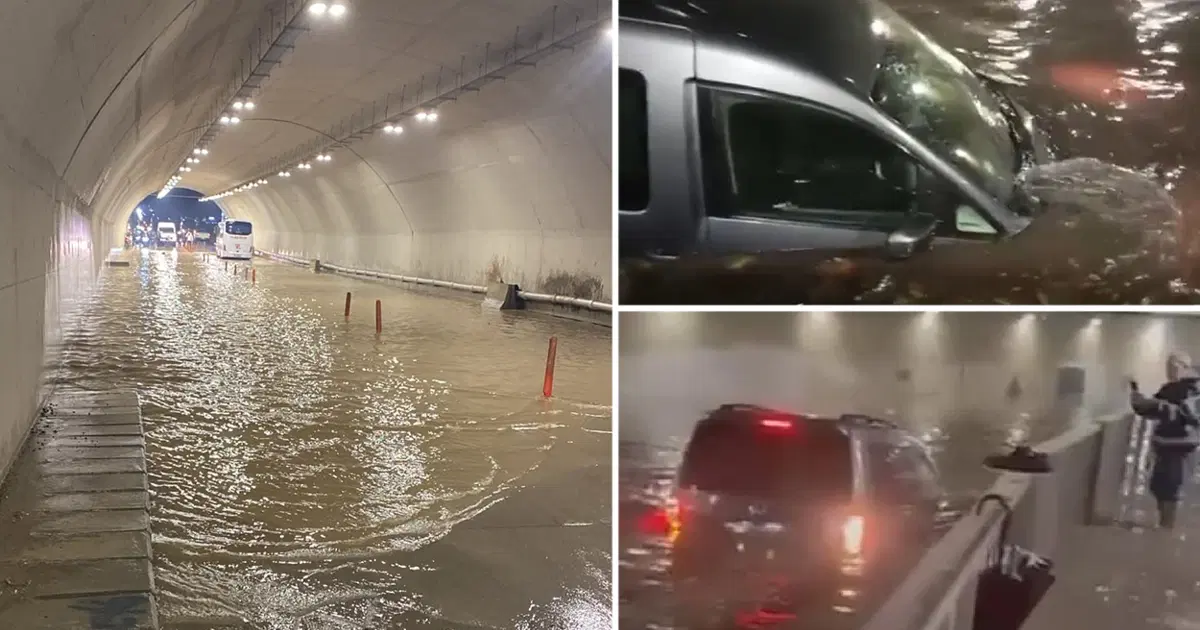Kuvvetli Sağanak Yine İstanbul'u Vurdu. Yollar Göle Döndü, Baba İle Kız Son Anda Kurtarıldı