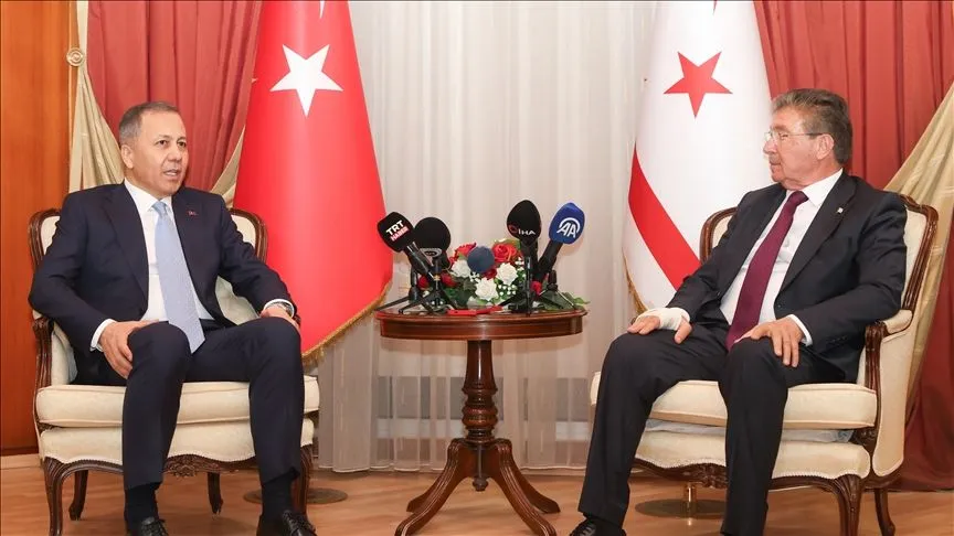 KKTC Başbakanı Üstel, İçişleri Bakanı Yerlikaya'yı kabul etti
