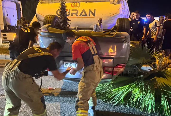 Mardin’de takla atan otomobilin sürücüsü yaralandı