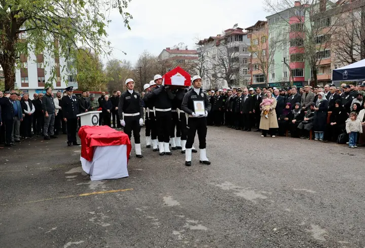 Ordu'da vefat eden polis memuru için tören düzenlendi 