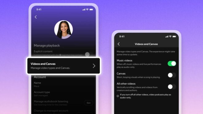 Spotify, müzik videolarının kapatılmasına izin verecek