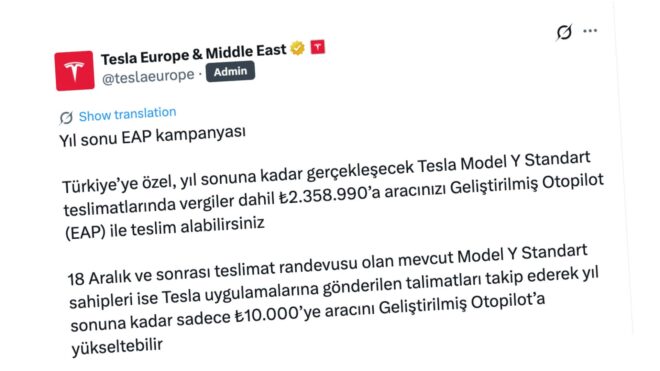 Tesla Türkiye, yıl sonu “EAP” kampanyasını duyurdu