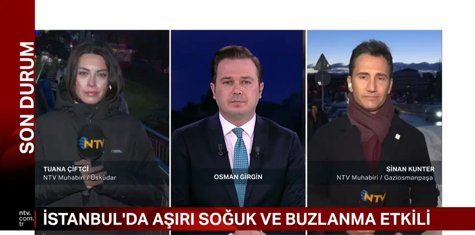 İstanbul'da aşırı soğuk ve buzlanma etkili! 