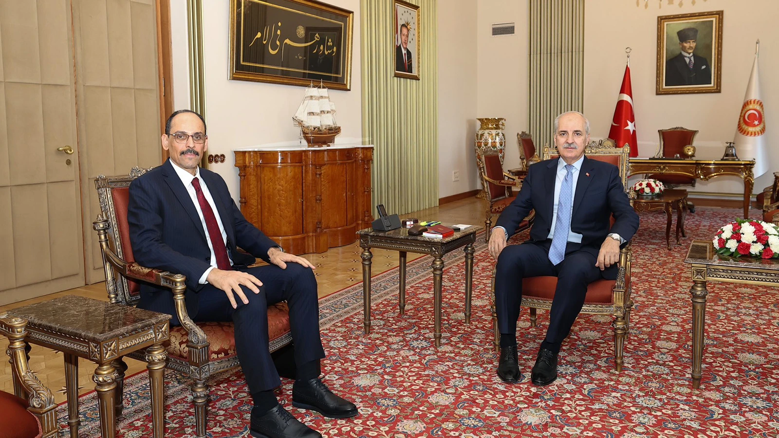 TBMM Başkanı Numan Kurtulmuş, MİT Başkanı İbrahim Kalın'ı kabul etti