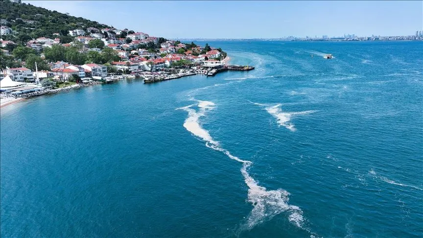 Marmara Denizi'nde Kınalıada açıklarında müsilaj yeniden görüldü