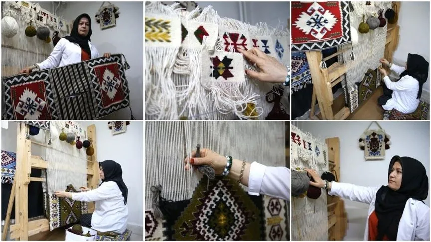 Sarız kilimini yaşatmak için 38 yıldır tezgah başında