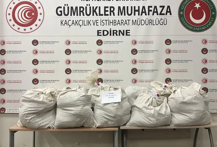 Kapıkule'de tır dorsesine gizlenmiş 113 kilo 664 gram esrar ele geçirildi