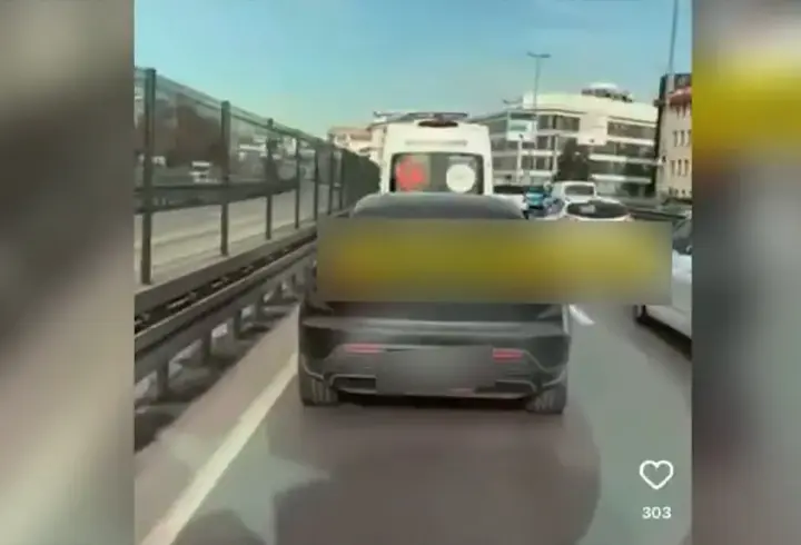 Ambulansa yol vermeyen trafik magandası yakalandı