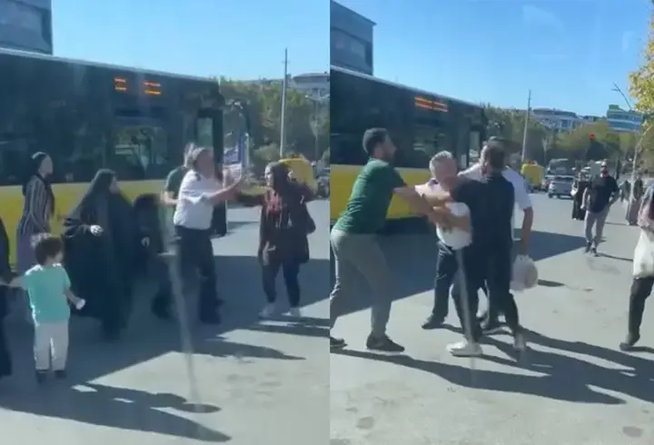 Şoförle yolcu arasında yumruklu kavga! O anlar kamerada
