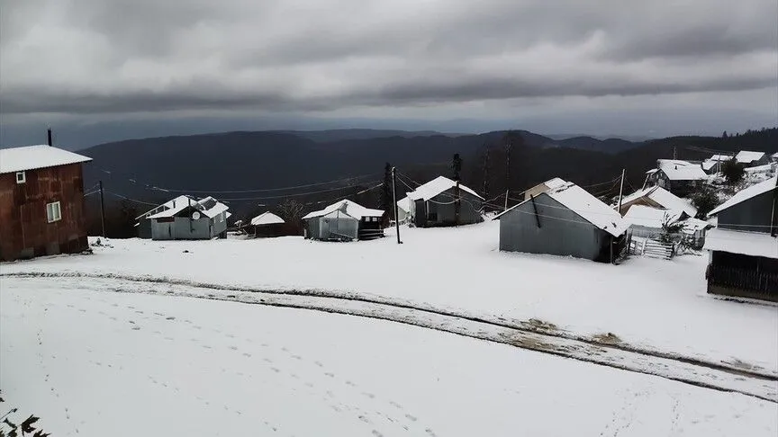 Sakarya'nın Yüksek Kesimlerine Kar Yağdı