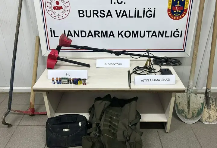 Bursa'da izinsiz kazı yapan 3 şüpheli yakalandı