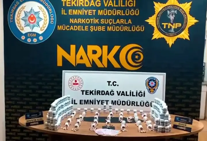 Tekirdağ’da 16 bin 600 uyuşturucu hap ele geçirildi; 4 şüpheli tutuklandı