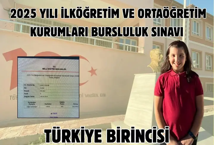 Hataylı öğrenci bursluluk sınavında Türkiye birincisi oldu