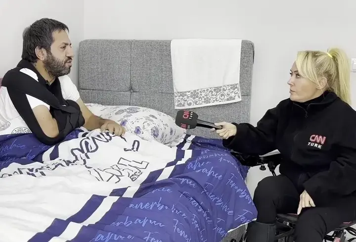 Trenden inerken düştü: Engelli vatandaşın o anları kamerada