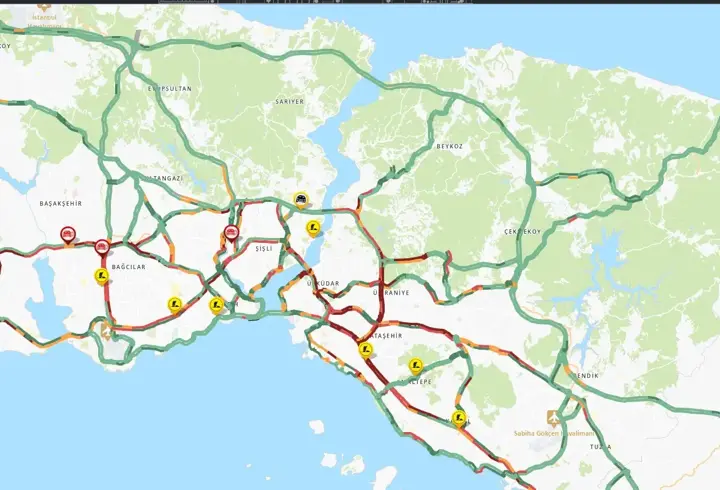 İstanbul'da haftanın ilk iş gününde trafik yoğunluğu