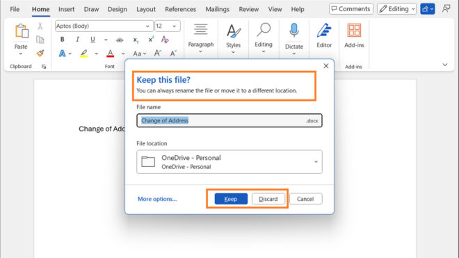 Microsoft Word yeni belgeleri otomatik olarak buluta kaydedecek
