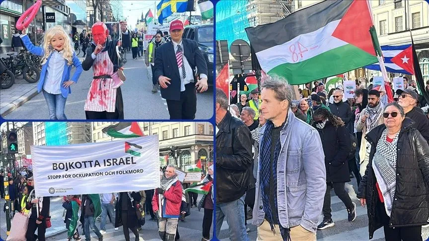 İsrail'in Gazze Şeridi'ne ve Lübnan'a saldırıları İsveç'te protesto edildi