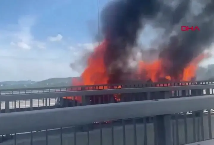 SON DAKİKA... Kuzey Marmara Otoyolu'nda zincirleme kaza: 2 araç alev aldı!