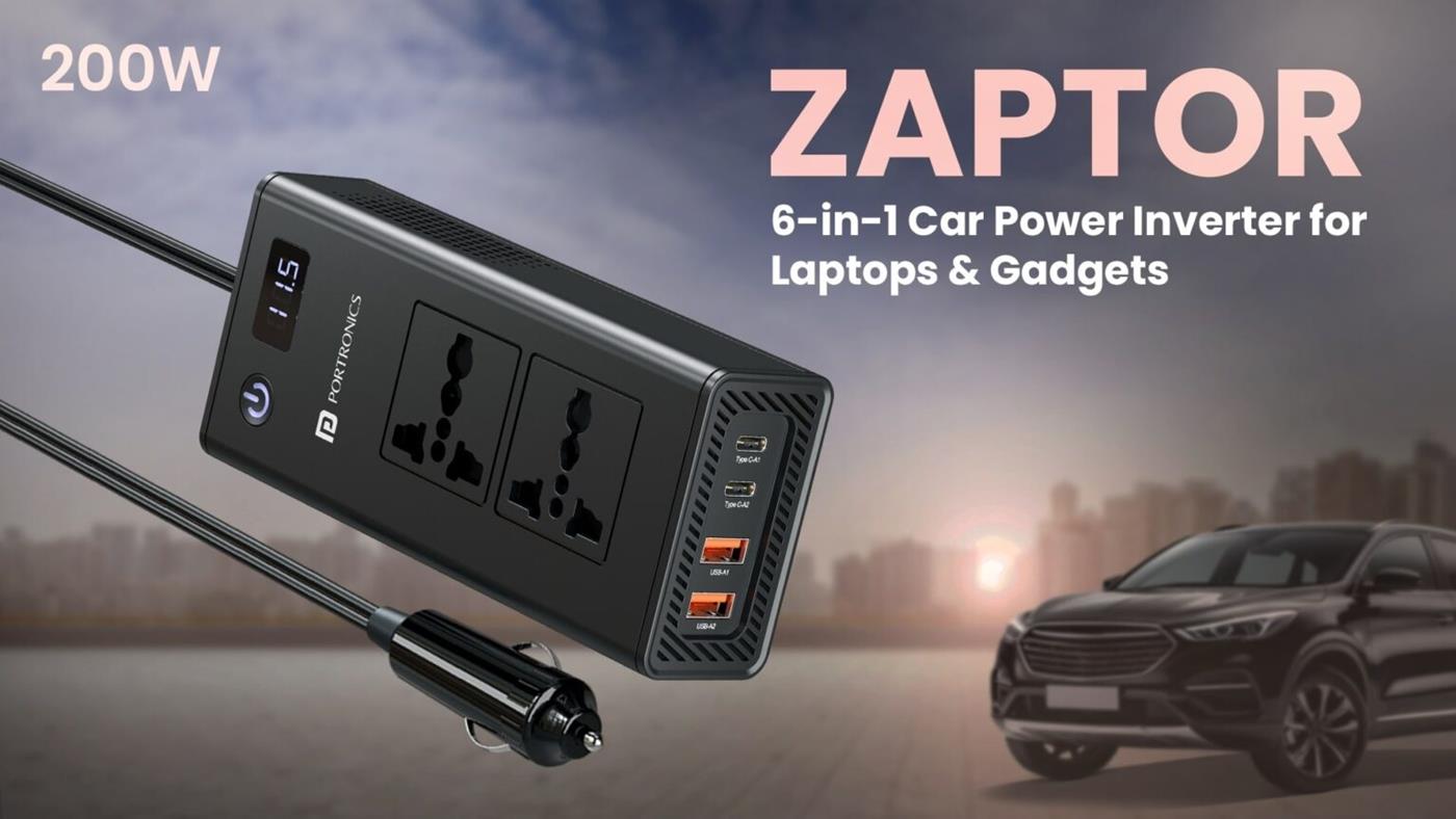 Portronics Zaptor çakmak girişine 200W enerji çıkışı getiriyor