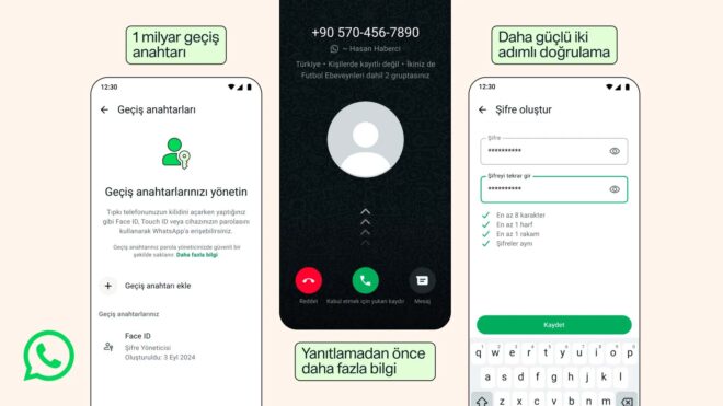 WhatsApp: “1 milyardan fazla kişi artık bir geçiş anahtarı kullanıyor”
