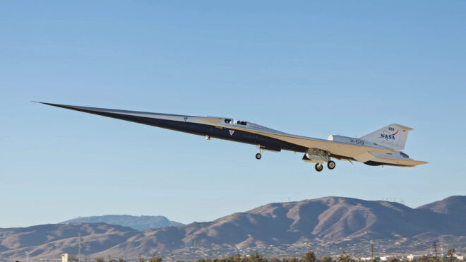NASA, süpersonik test uçağı X-59’un ilk uçuşuna ait görüntüleri içeren bir video paylaştı