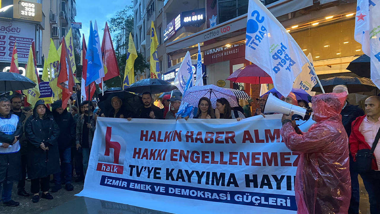 Halk TV'ye kayyum atanmasına İzmir'de tepki: "Basın özgürlüğüne darbedir"