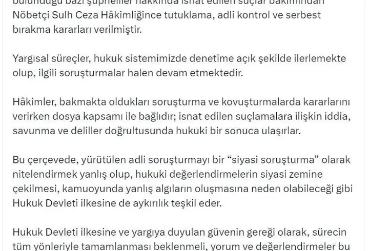 Bakan Tunç: Adli soruşturmayı bir 'siyasi soruşturma' olarak nitelendirmek yanlış