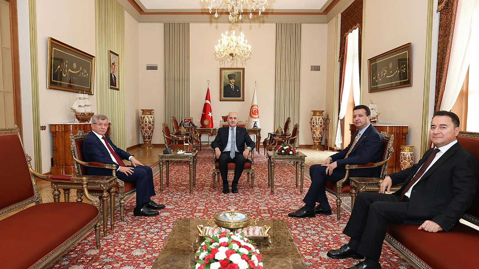 TBMM Başkanı Kurtulmuş, 3 partinin genel başkanlarını kabul etti