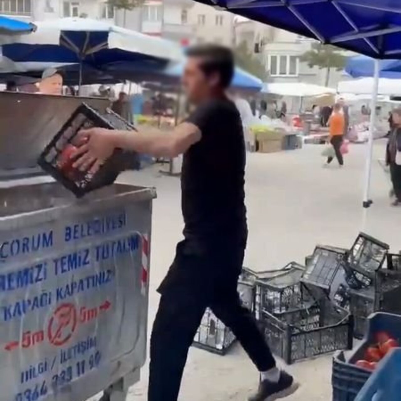 Domatesleri tepki için çöpe döken pazarcıya milyonluk ceza