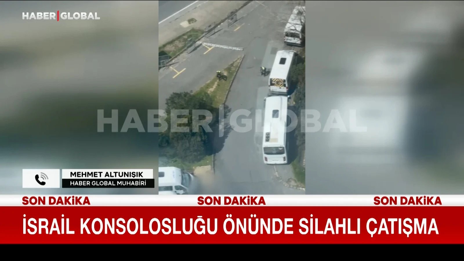 İsrail Konsolosluğu önündeki silahlı çatışmanın görüntüleri