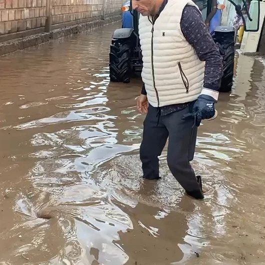Cizre'de Sağanak Nedeniyle Cadde Ve Sokaklarda Su Birikintileri Oluştu
