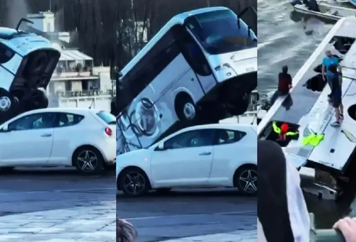 Yolcu otobüsü nehre böyle düştü: Sürücü hayatını kaybetti