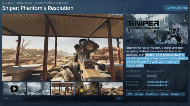 Sniper: Phantom’s Resolution oyunu kötü amaçlı yazılım nedeniyle Steam’den kaldırıldı