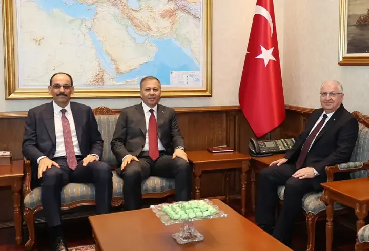Komisyon öncesi 3'lü zirve: Kalın, Güler ve Yerlikaya bir araya geldi