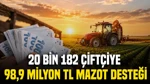 Ankara'da 20 Bin 182 Çiftçiye 98,9 Milyon TL Mazot Desteği