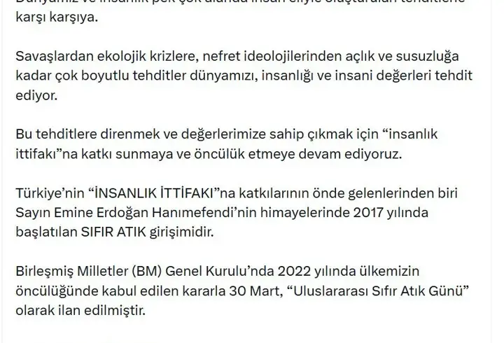 AK Parti'li Çelik: Sıfır Atık Hareketi, küresel bir eylem ve ilham kaynağıdır