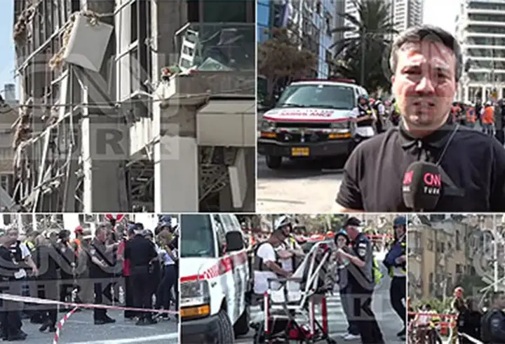 Bu görüntüler sadece CNN TÜRK'te: İşte İran'ın vurduğu Tel Aviv