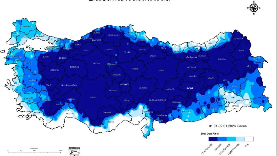 Türkiye yeni yıla zirai donla girecek